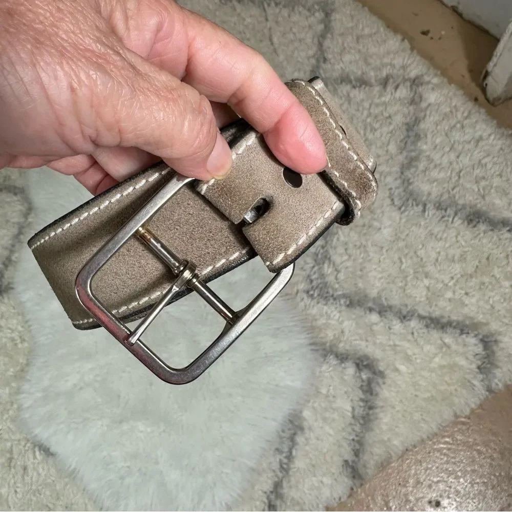 Tan Leather Kmart vintage belt with Stitched Edges